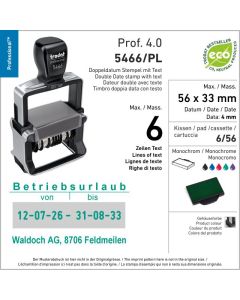 Trodat Professional 4.0 5466/PL - Doppeldatum