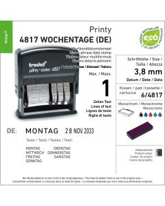 Trodat Printy 4817 WOCHENTAGE (Deutsch)