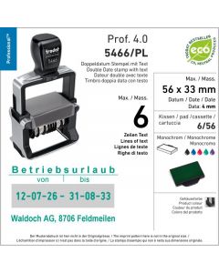 Trodat Professional 4.0 5466/PL - Doppeldatum