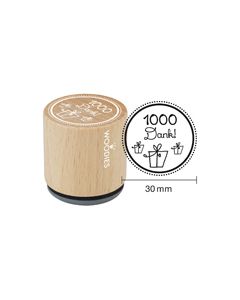 Woodies Textstempel "1000 Dank" - W-12004