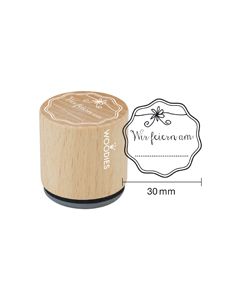 Woodies Textstempel "Wir feiern am" - W-02002