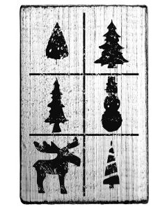 Vintage - Symbole (Tannenbaum, Elch, Schneemann) - V-01058