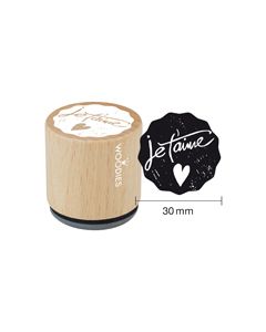 Woodies Textstempel "je t'aime" - WE-1203