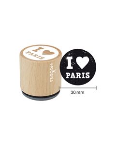 Woodies Textstempel "I love Paris" - WE-1208