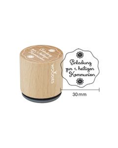 Woodies Textstempel "Einladung zur 1. heiligen Kommunion" - W-14001