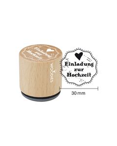 Woodies Textstempel "Einladung zur Hochzeit" (v1) - W-03003