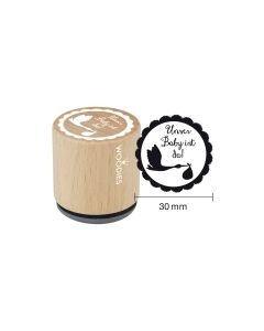 Woodies Textstempel "Unser Baby ist da" - W-06007