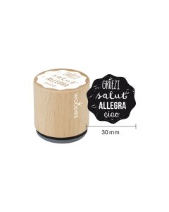 Woodies Textstempel "Woodies GRÜEZI, salut, ALLEGRA, ciao" - WZ-1003