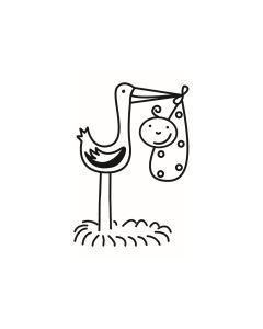 Storch mit Baby - D-01012