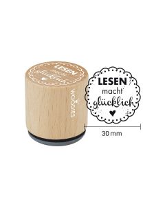 Woodies Textstempel "Lesen macht glücklich" - W-08010