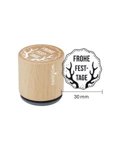 Woodies Textstempel "Frohe Festtage" - W-07010