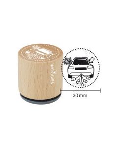 Woodies Motivestempel - Auto mit Blechbüchsen - W-18001